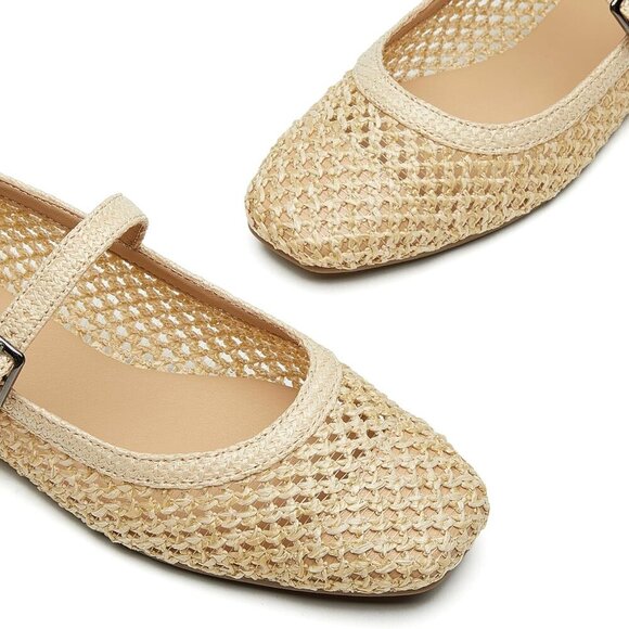 Woven Mary Jane Shoes Women Ballet Flats Casual Dressy Comfortable Size 8 - Picture 2 of 6